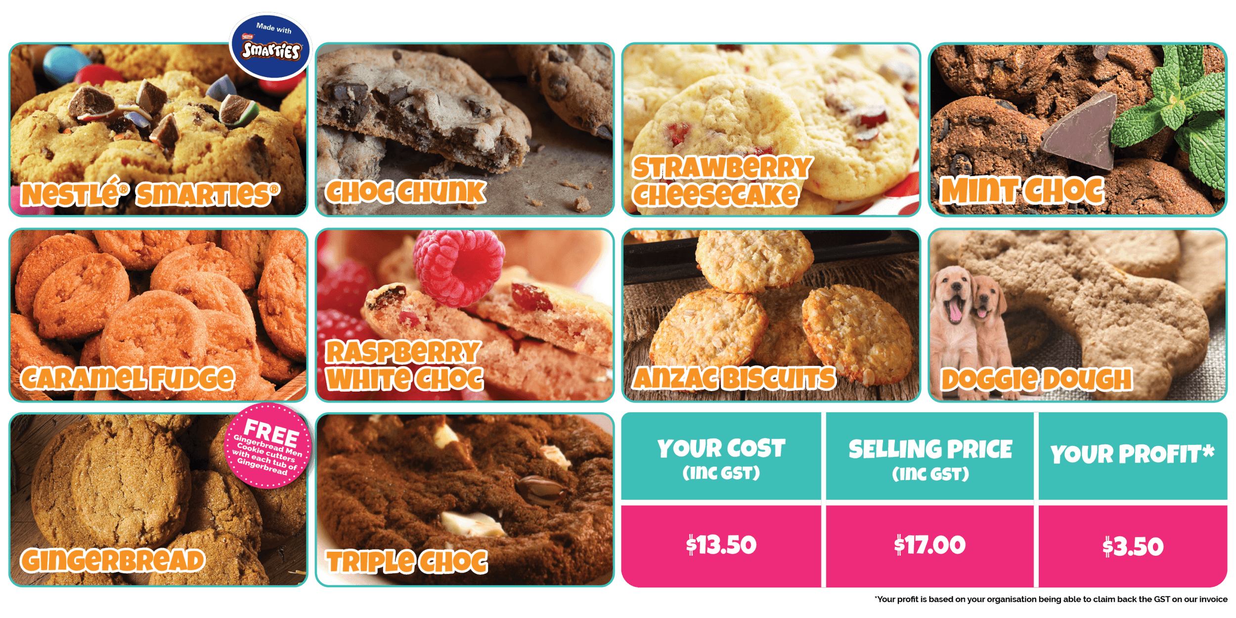 Discover our delicious cookie flavours!
