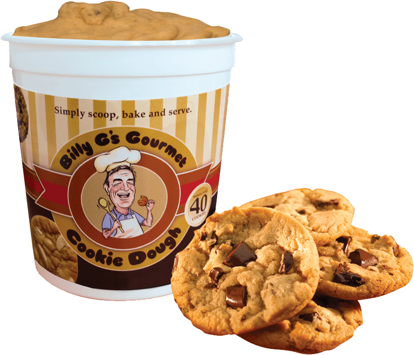 Discover our incredible gourmet cookie dough, delicious baked or straight from the tub!